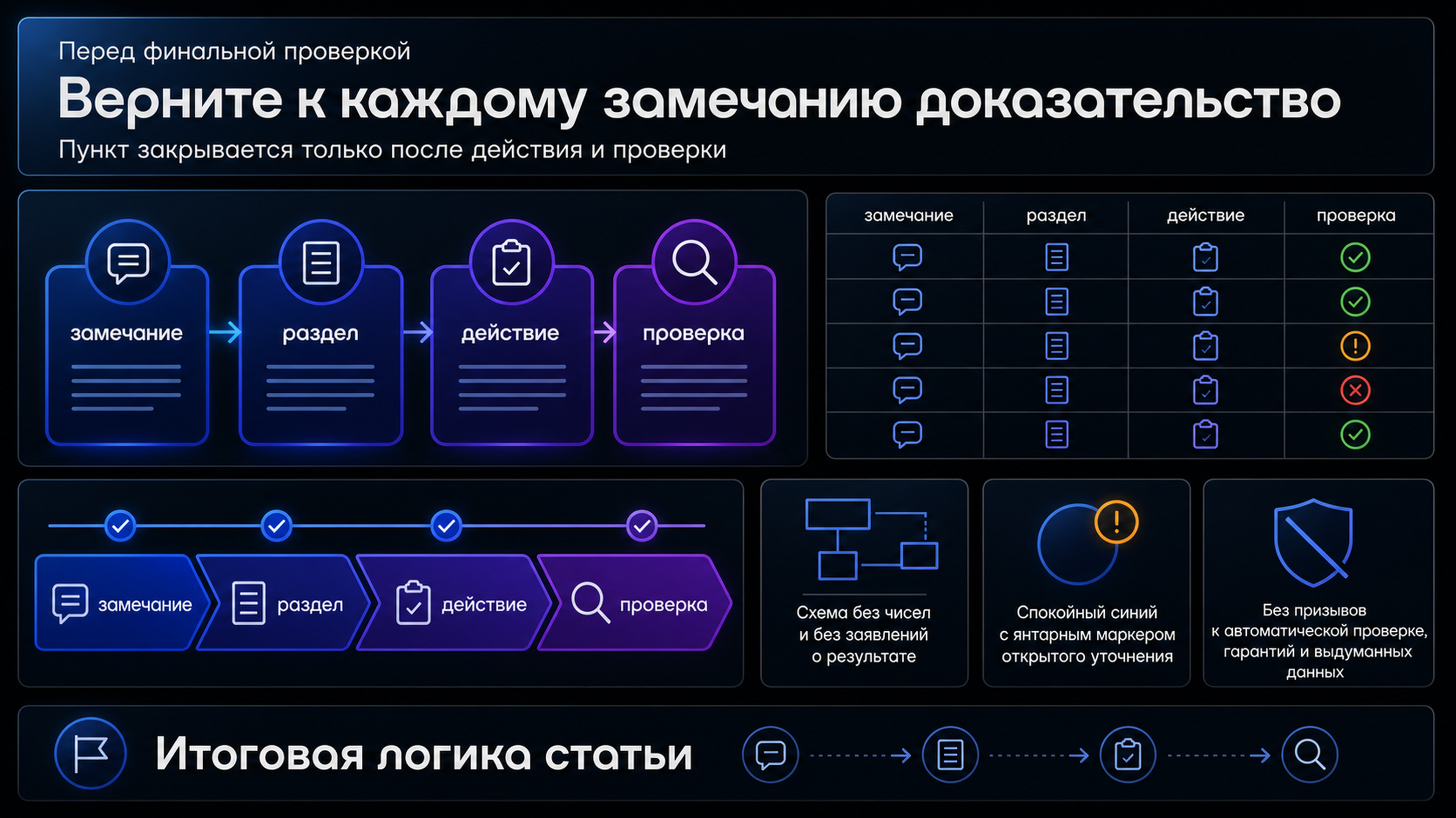 Проверочный лист перед отправкой плана правок