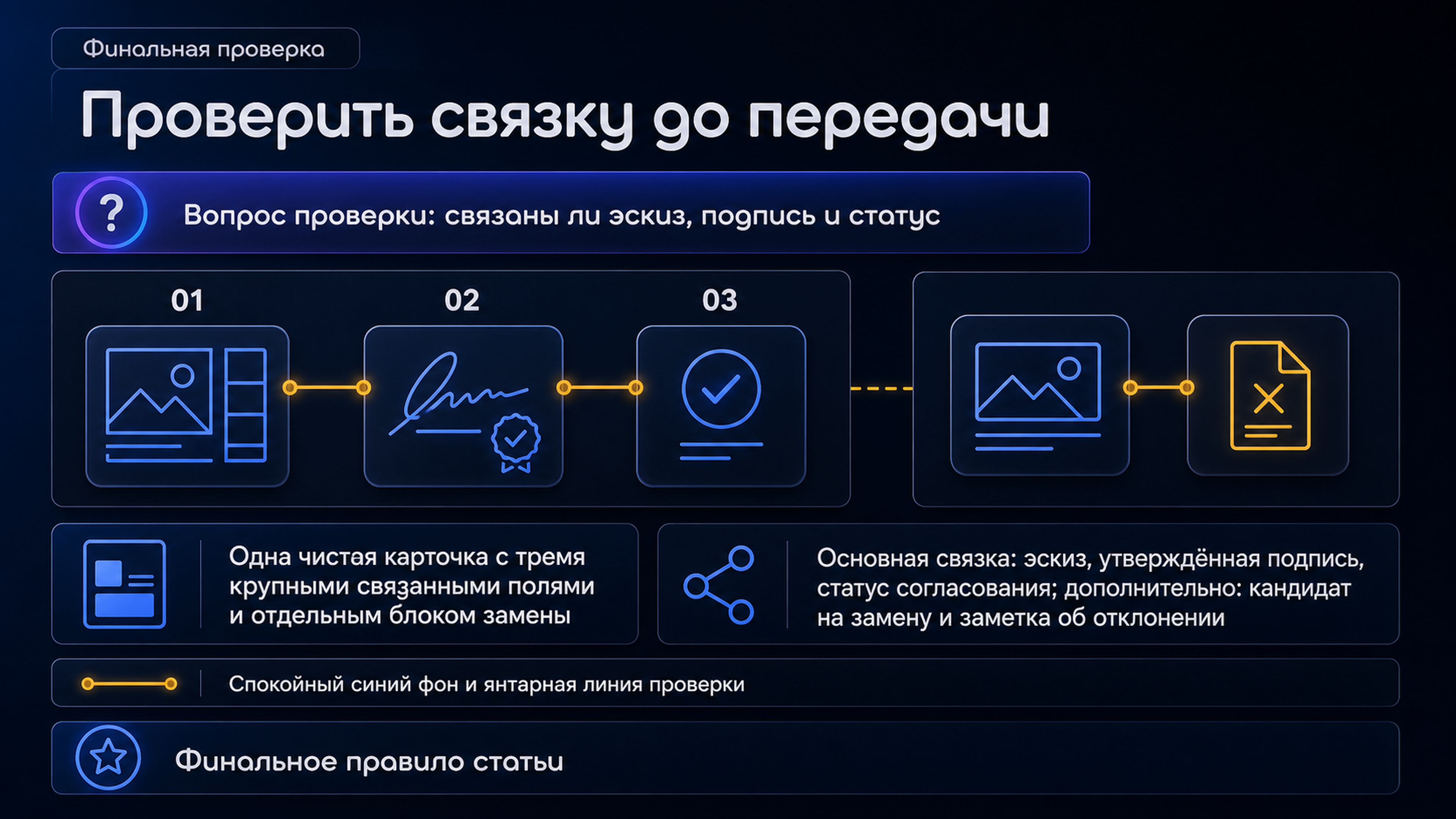 Проверить карточку перед передачей