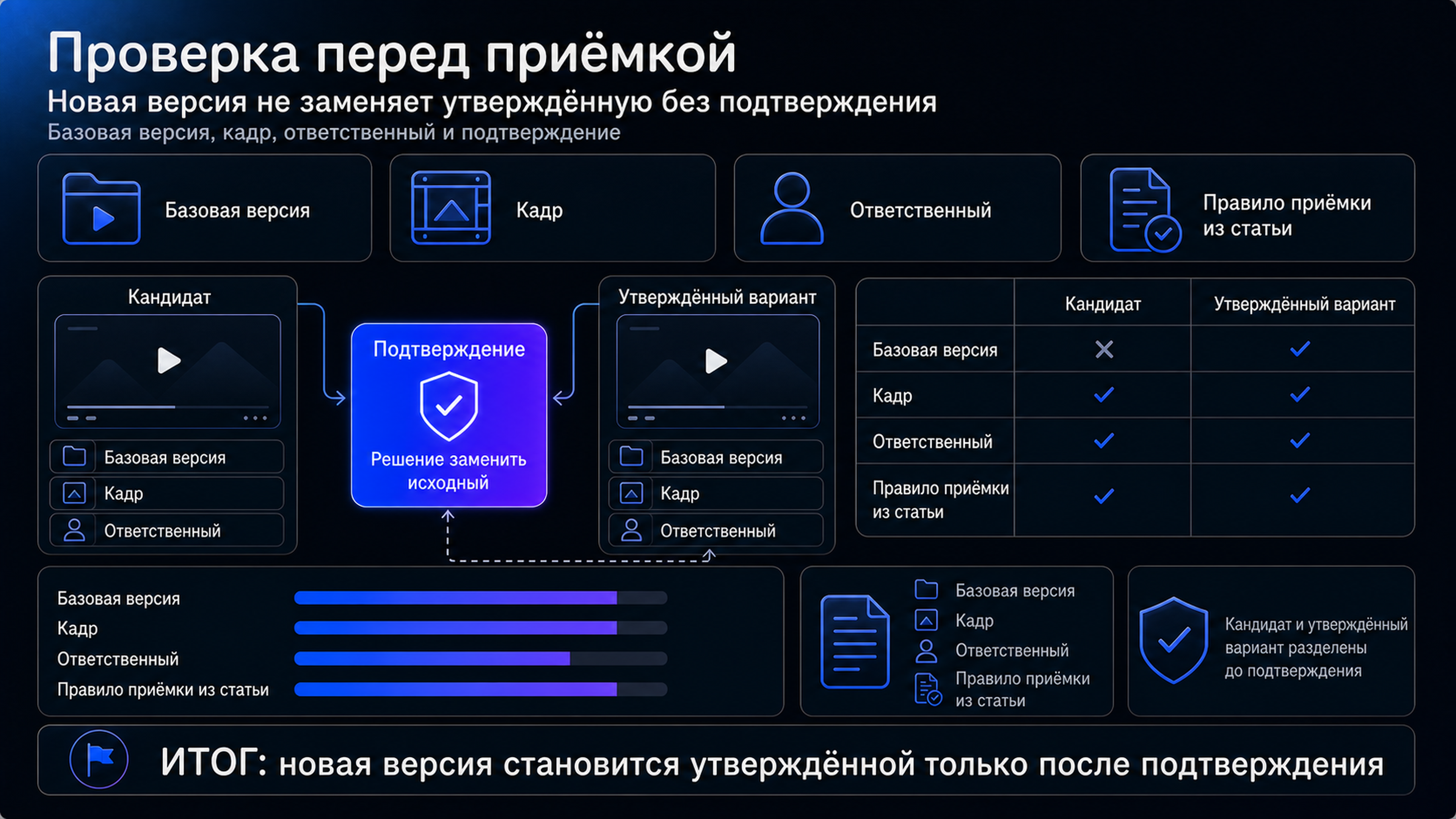 Проверка замены утверждённого варианта