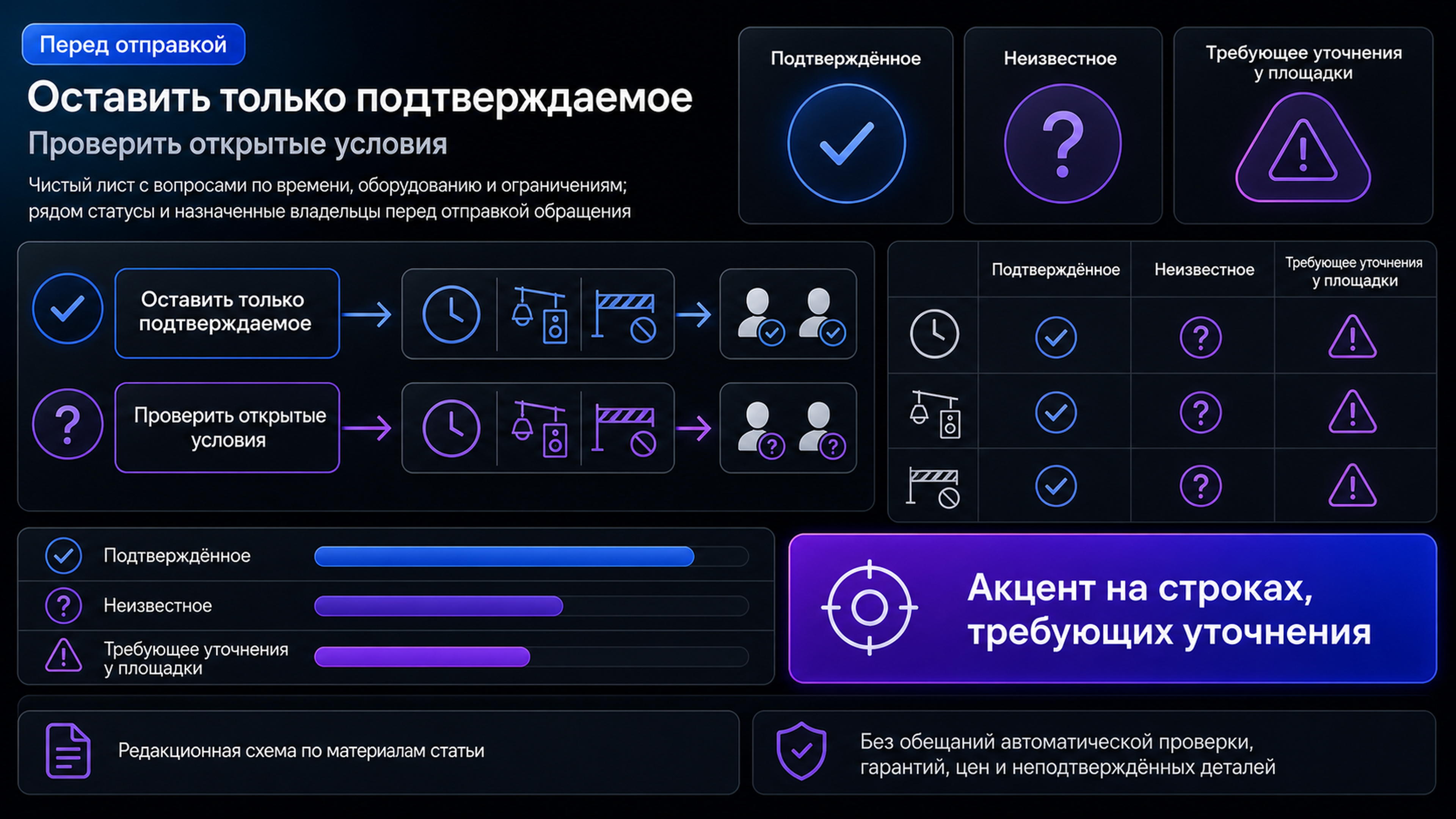 Проверить открытые условия перед запросом