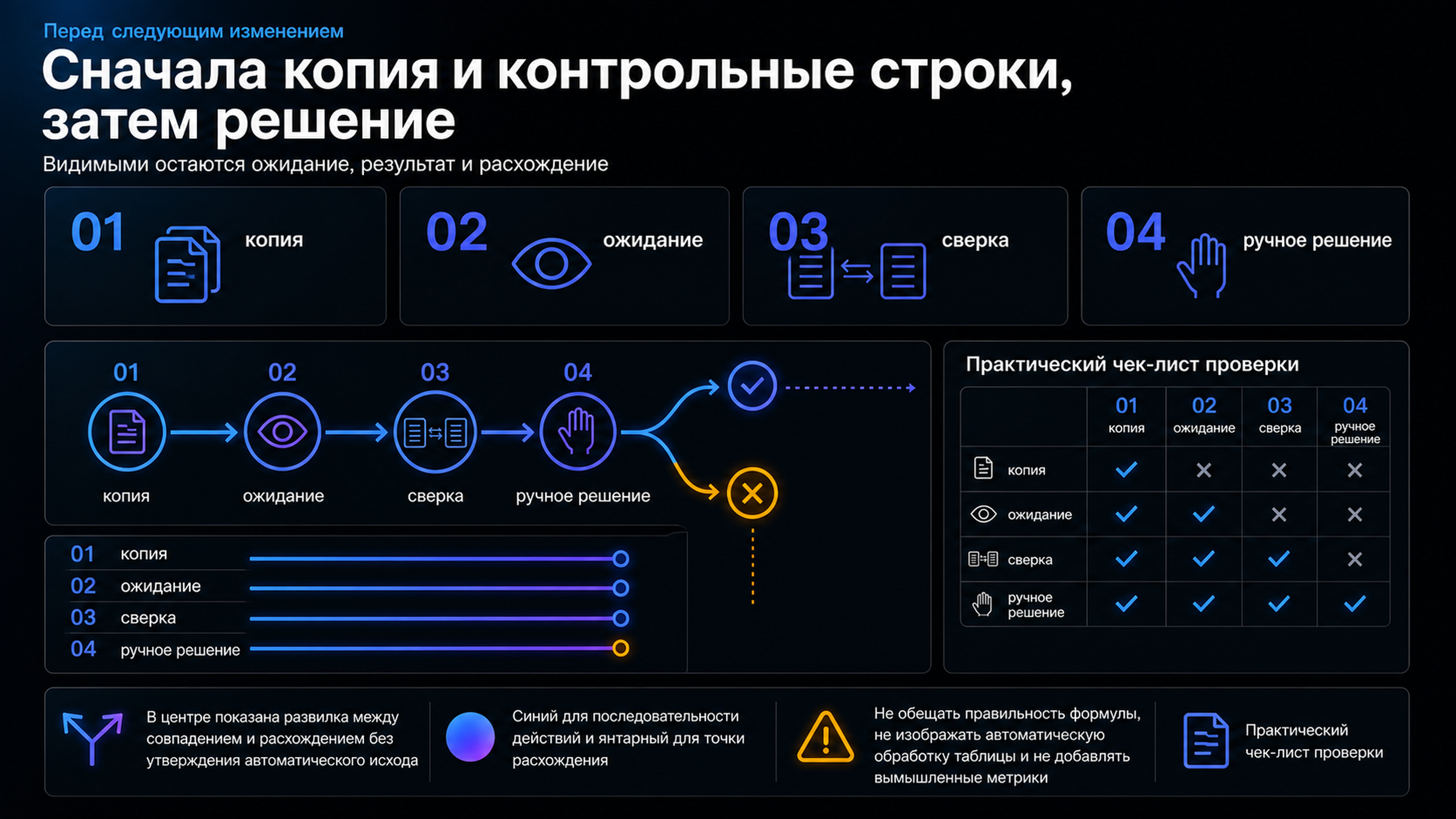 Карточка с последовательностью проверки черновой формулы