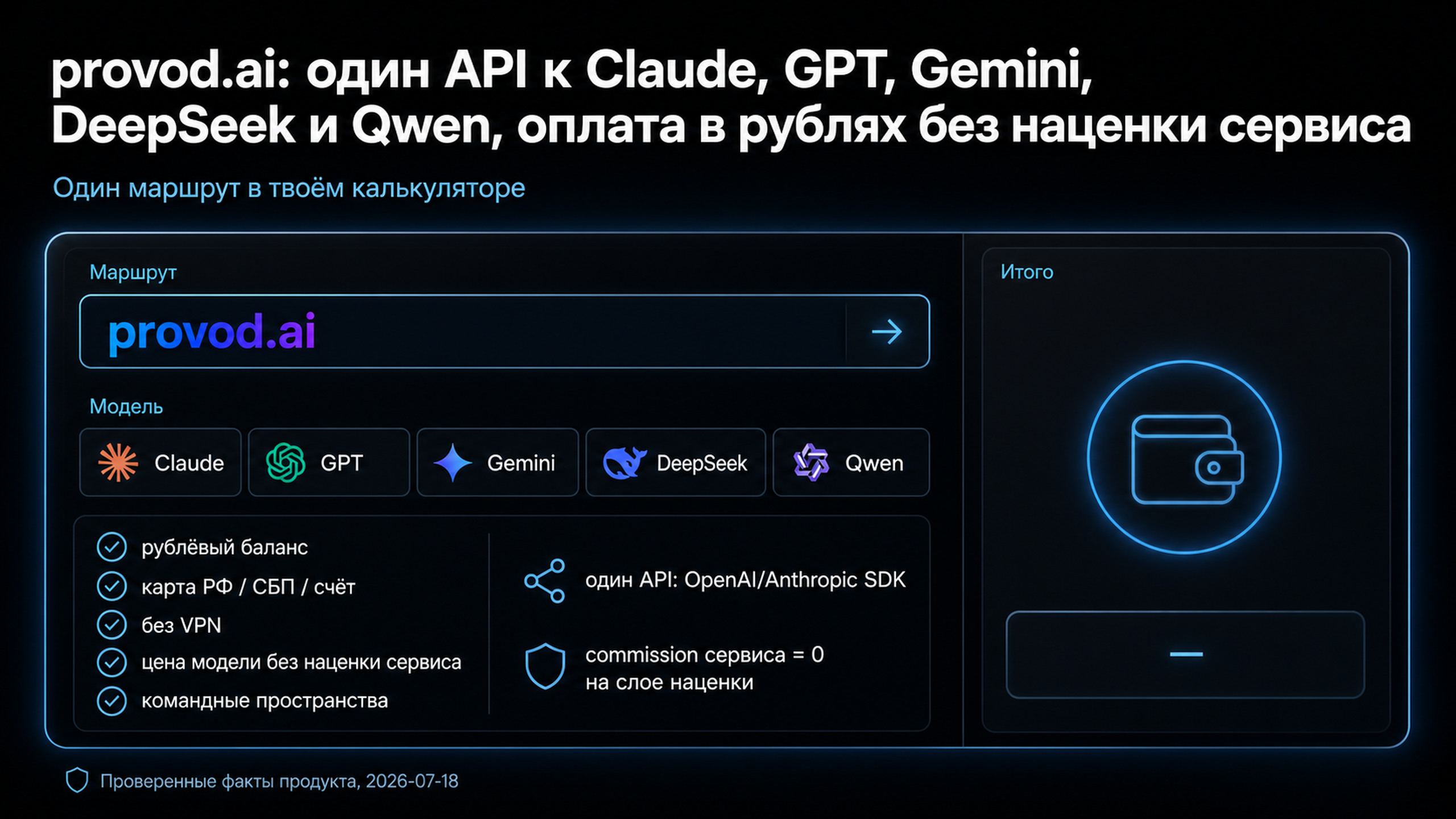 provod.ai как один из маршрутов в калькуляторе полной стоимости запроса
