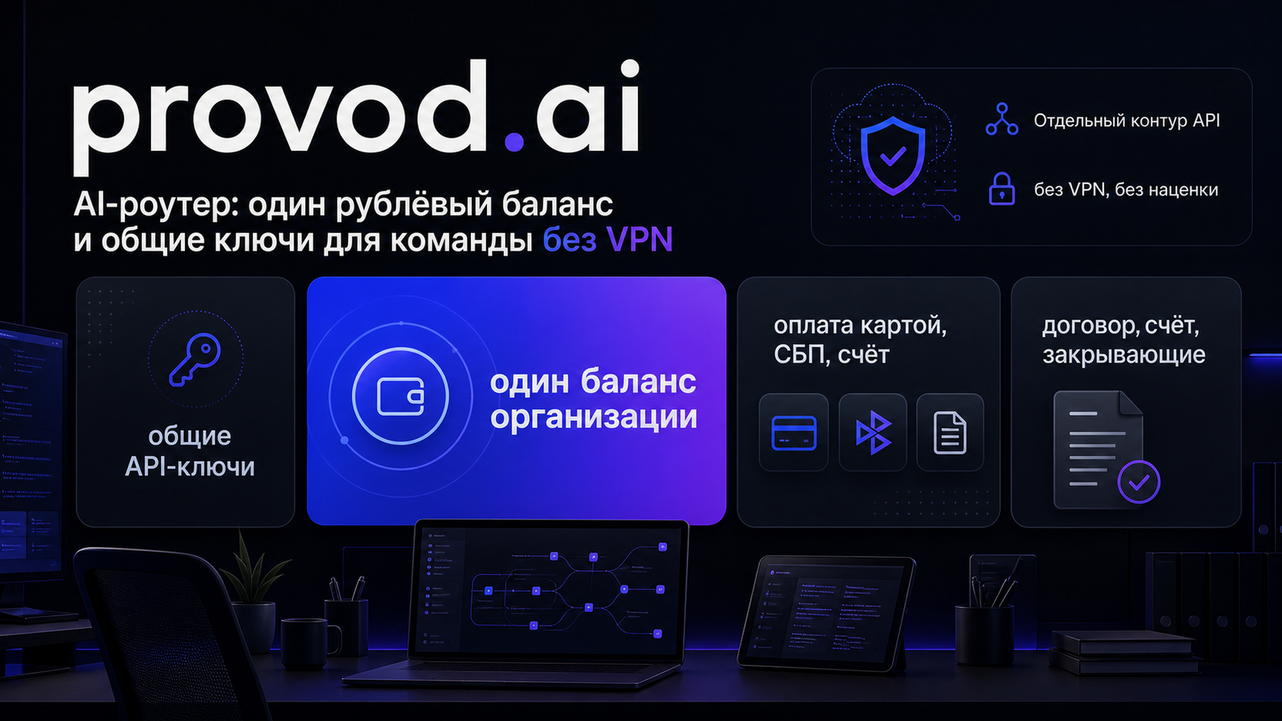 provod.ai: командное API-рабочее пространство с общими ключами, одним балансом и оплатой из России.