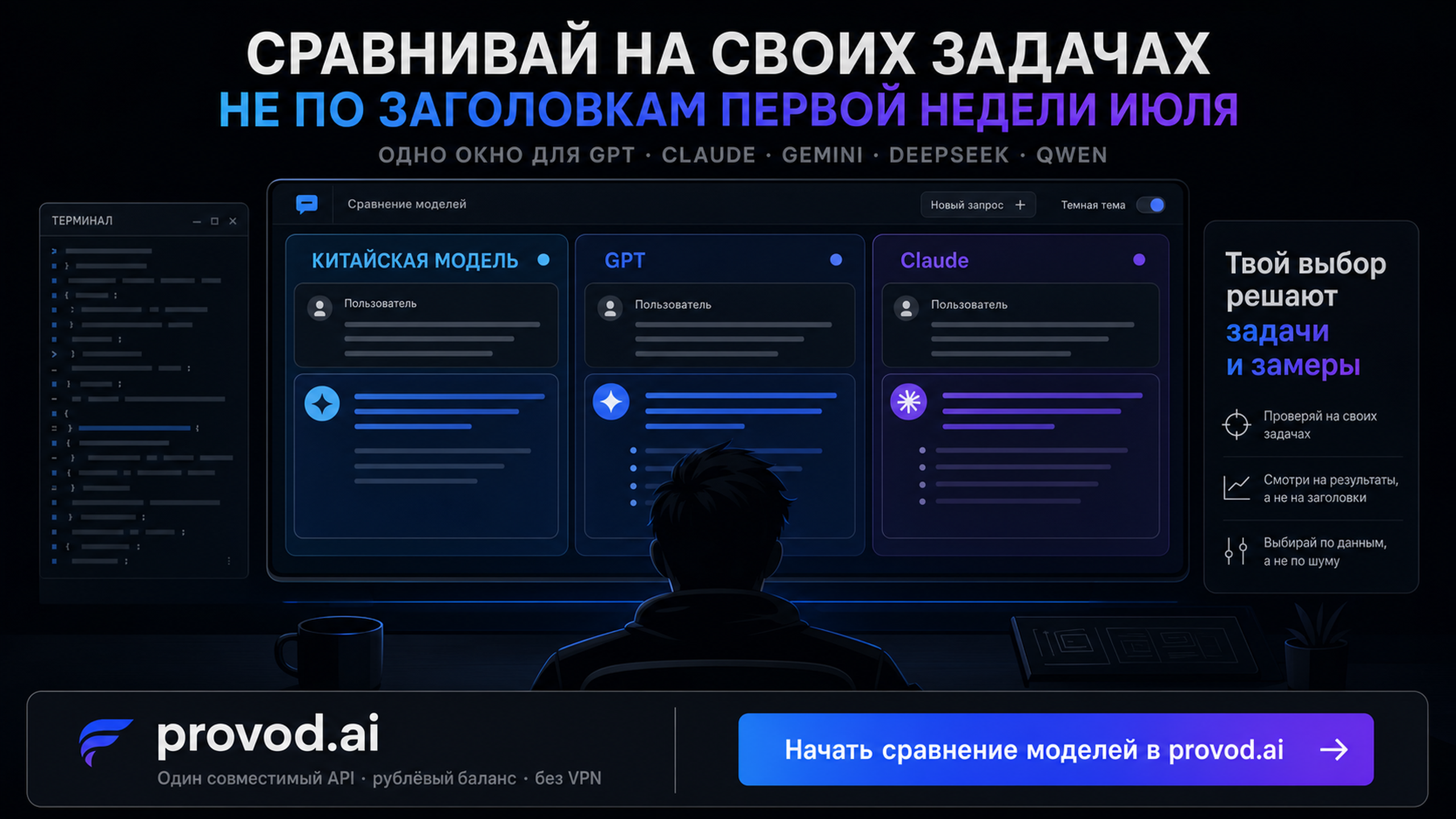 Мем: инженер сравнивает китайскую модель нейросети рядом с GPT и Claude в одном окне