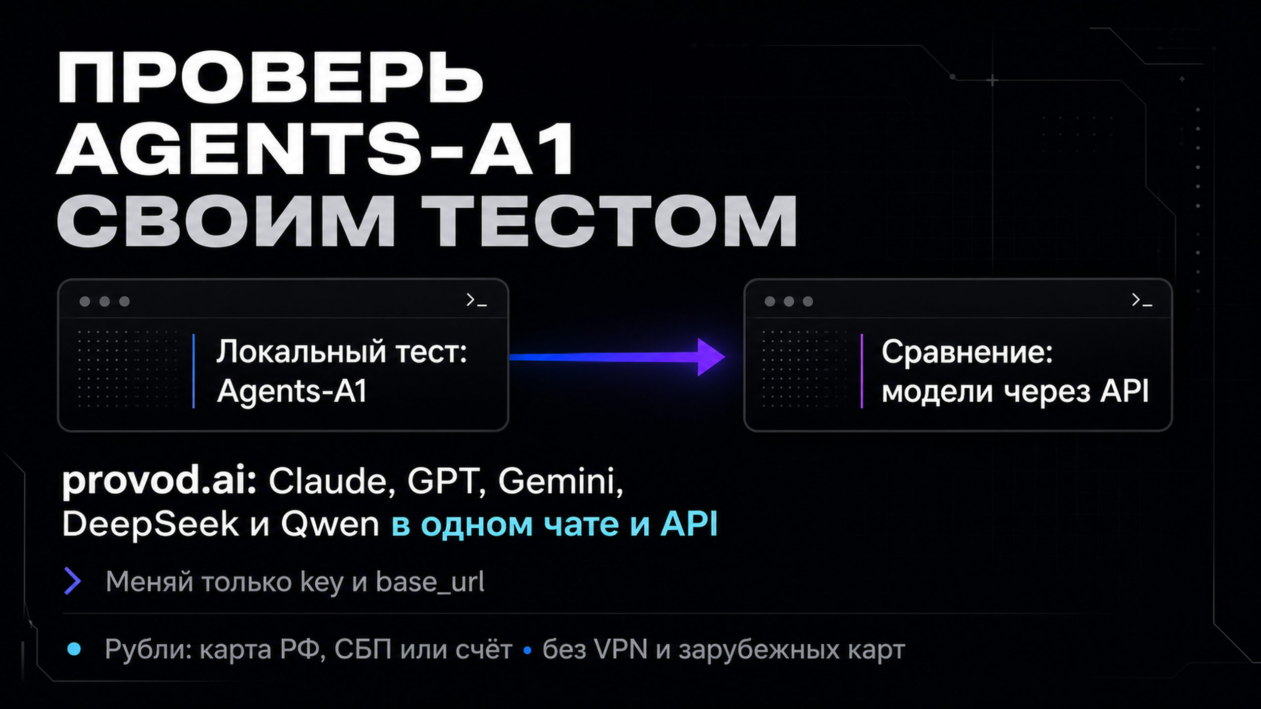 provod.ai - один API для сравнения открытых и закрытых моделей