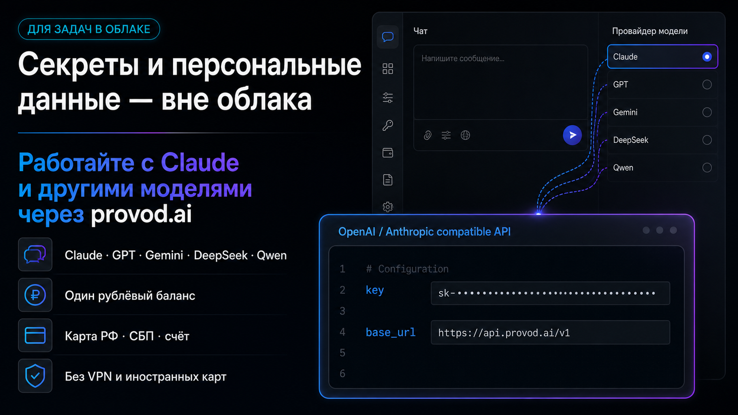 provod.ai: доступ к Claude и другим моделям из России по одному API