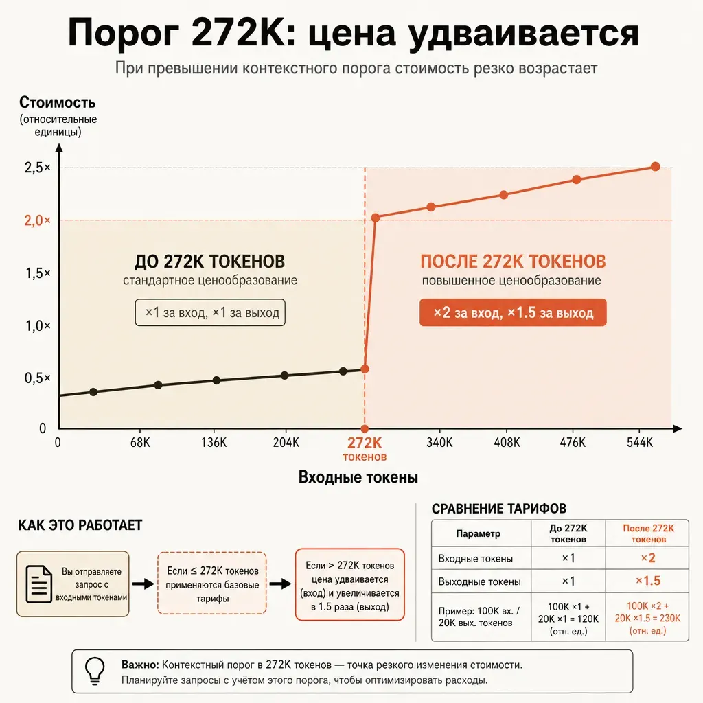 Диаграмма скачкообразного роста стоимости: пологая линия затрат резко перескакивает на верхний уровень при пересечении вертикальной отметки порога, ниже порога зона спокойного бежевого цвета, выше — терракотовая зона удвоенной ставки