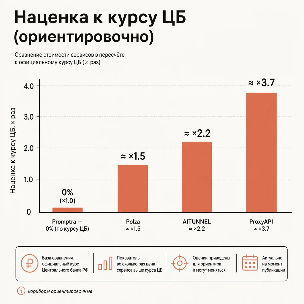 Сравнение наценки как высота столбцов: четыре вертикальных прямоугольника-бара возрастающей высоты слева направо, самый низкий слева подсвечен терракотой, остальные нейтрально-кремовые с тонкой обводкой, чистый bar-chart без осей и подписей, editorial vector