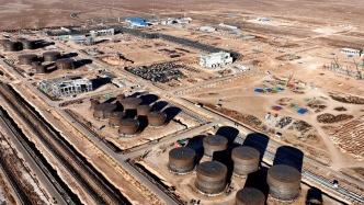 Строительство первого нефтеперерабатывающего завода Монголии, вид сверху