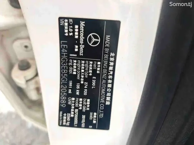 Mercedes-Benz E class 2015 · 2.0 AT