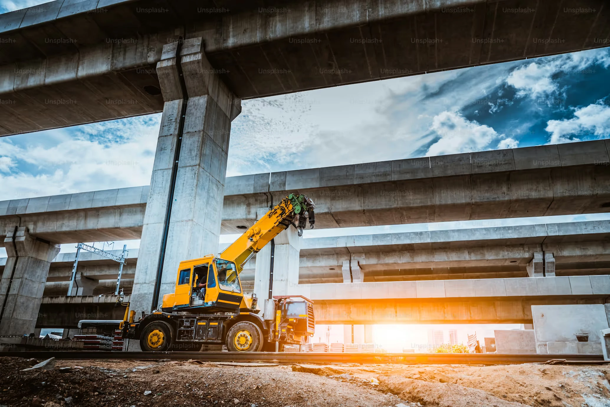 Crane-on-road-construction