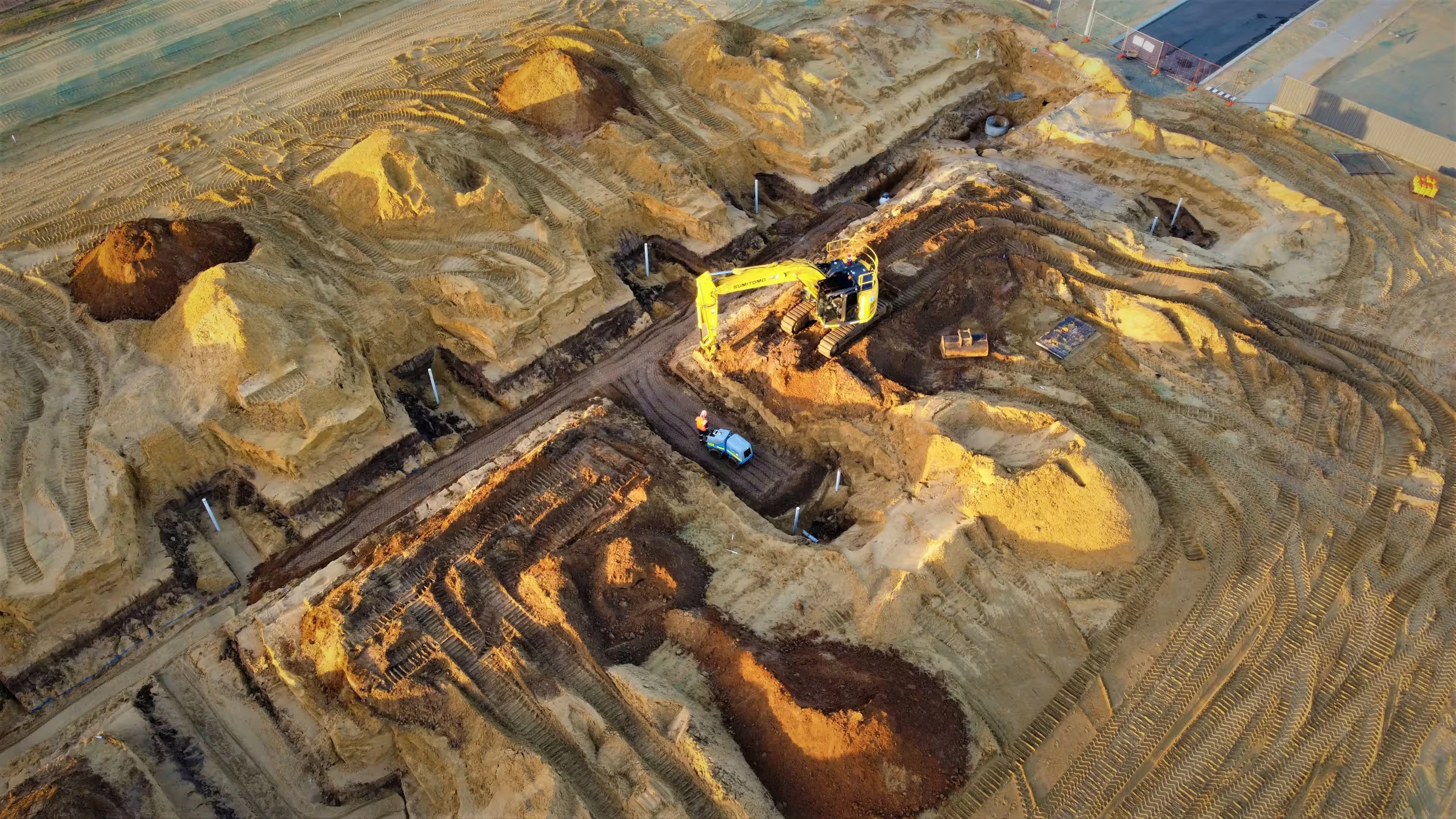 Excavator-site-aerial