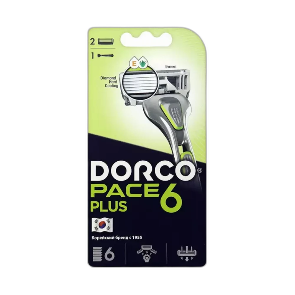 Бритва Dorco Pace 6 Plus, c 2 сменными кассетами