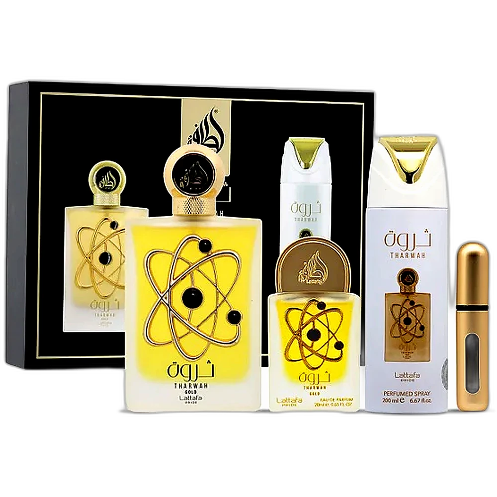 LATTAFA THARWAH GOLD 100ml + 20ml + 200ml дезодорант