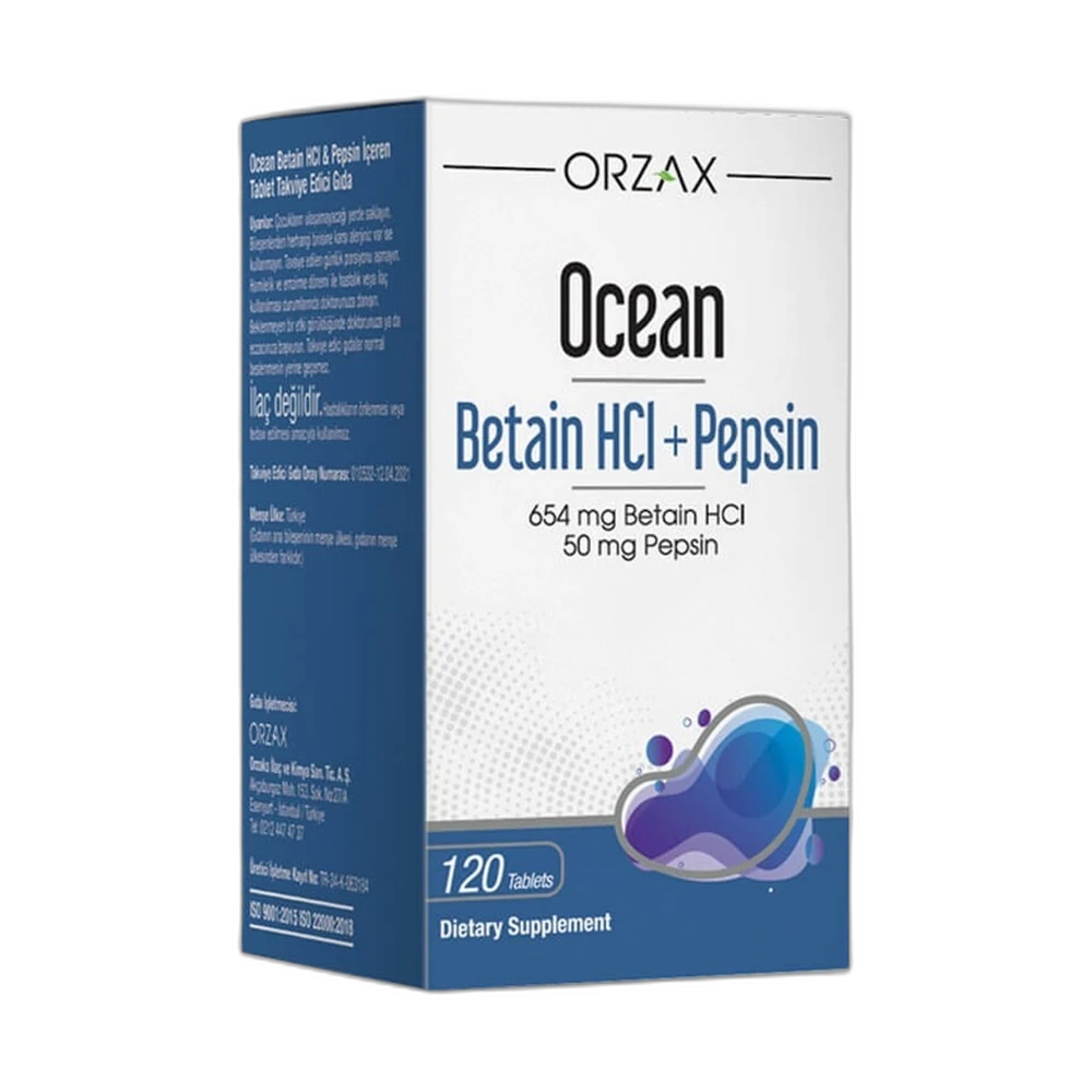 ORZAX OCEAN BETAINE HCL+PEPSIN 120 таблеток