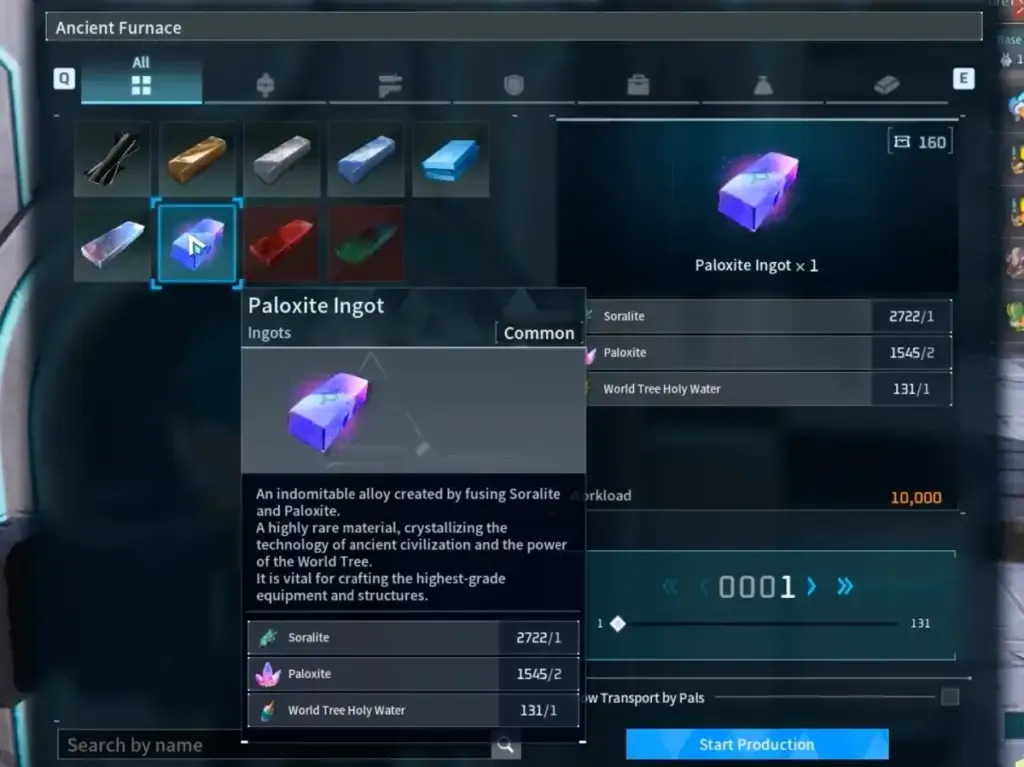 Иллюстрация к разделу «Как создать Paloxite Ingot в Palworld»