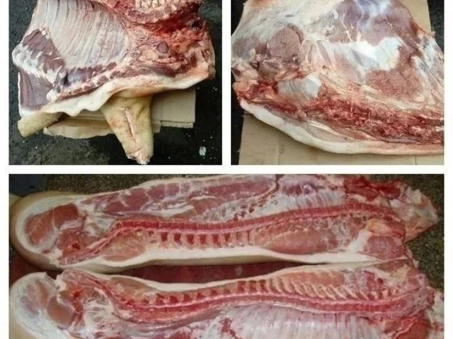 Фото: Продам домашнюю свинину! Туши, полутуши, четвертями. Режу под заказ. Доставка в другие города обговаривается. Цена 350р/