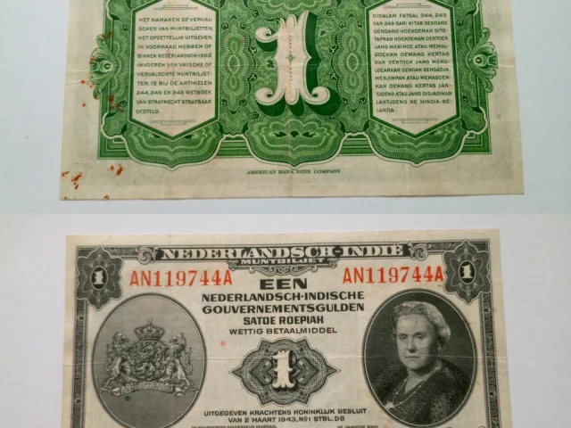 Фото: Редкая банкнота Нидерландской Индии 1 рупия 1943 года ( сост. см. фото). Цена 1500₽. Оригинал. Ростов-на-Дону или достав