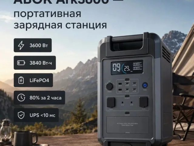 Фото: ABOK Ark3600 — ваша личная электростанция: 3600 Вт мощности и 3840 Вт·ч энергии