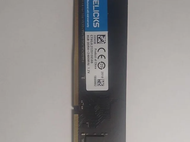 Фото: Плашка оперативной памяти ELICKS 8GB DDR4 - 2400MHz 1.2v