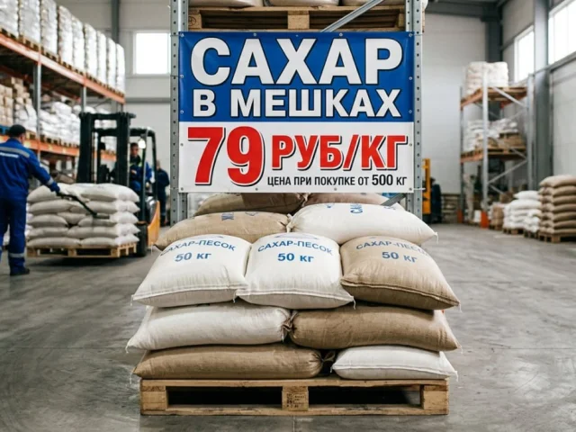 Фото: Сахар в мешках по 79 рублей