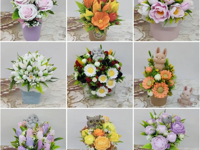 Фото: Ароматные букеты 💐 из мыла ручной работы