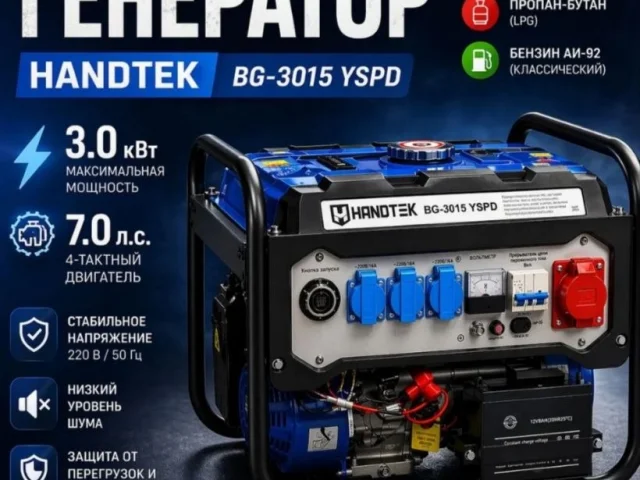 Фото: Продам новые Генераторы HANDTEK BG-3015 3кВт газ/бензин, эл/стартер, кнопка/пульт. 30000 рублей. Также есть возможность