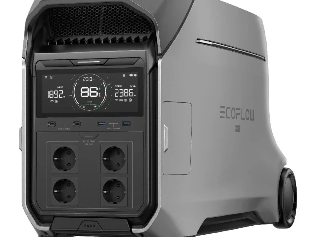 Фото: Портативная станция EcoFlow DELTA Pro 3 (4096 Втч) Размеры (Д x Ш x В), мм 693 x 341 x 410 Вес, кг 51.5 Способ зарядки о