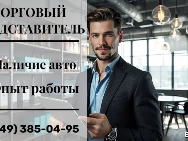 Фото: Требуется Торговый представитель 👩🏻‍💼🤵🏼‍♂️