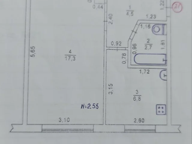 Фото: ПРОДАМ КВАРТИРУ в Мелитополе, 1 комнатная квартира на микрорайоне, район Елена (возле скверика), 1этаж/5 этажного, евро