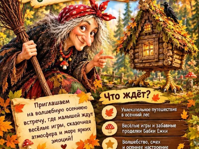 Фото: 🍂🧙‍♀️ ОСЕННИЙ МАЛЫШНИК «ПРОДЕЛКИ БАБКИ ЁЖКИ В ОСЕННЕМ ЛЕСУ» 🌳🍁