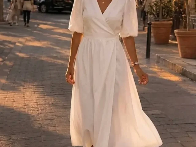 Фото: Платье на запах, белое 👗
