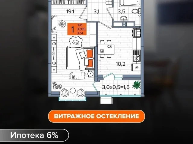 Фото: Краснодар! ЖК «Сармат» (Западный обход) освободилась редкая квартира — единственная в продаже с таким видом и готовым ре