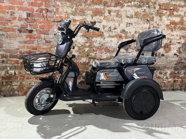 Фото: Продам новый электротрицикл Гепард. 1000w, 48в 25а литиевая батарея, сигнализация, бесключевой доступ, шлем, корзина в к