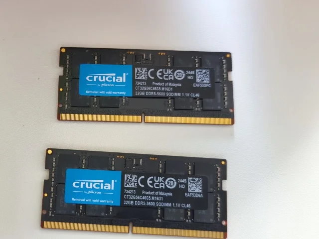 Фото: Продам ОЗУ Crucial 64 GB(2x32) DDR5-5600 SODIMM. Память двухранговая ,высокоскоростная и отлично работает в двухканально