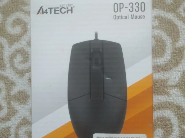 Фото: Продам проводную мышь A4Tech OP-330. Новая в упаковке. DPI 1200. Покупалась в качестве запасной, в использовании не была