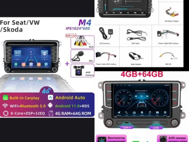 Фото: Автомагнитолы НОВЫЕ, на Android 13, c GPS, Wi-Fi, Bluetooth, память 2/32, 4/64, 6/128 gb, Volkswagen Golf, Polo, Tiguan,