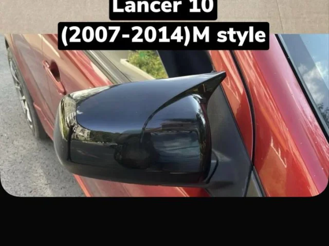 Фото: Накладки на зеркала Mitsubishi Lancer )M style Чёрный глянец