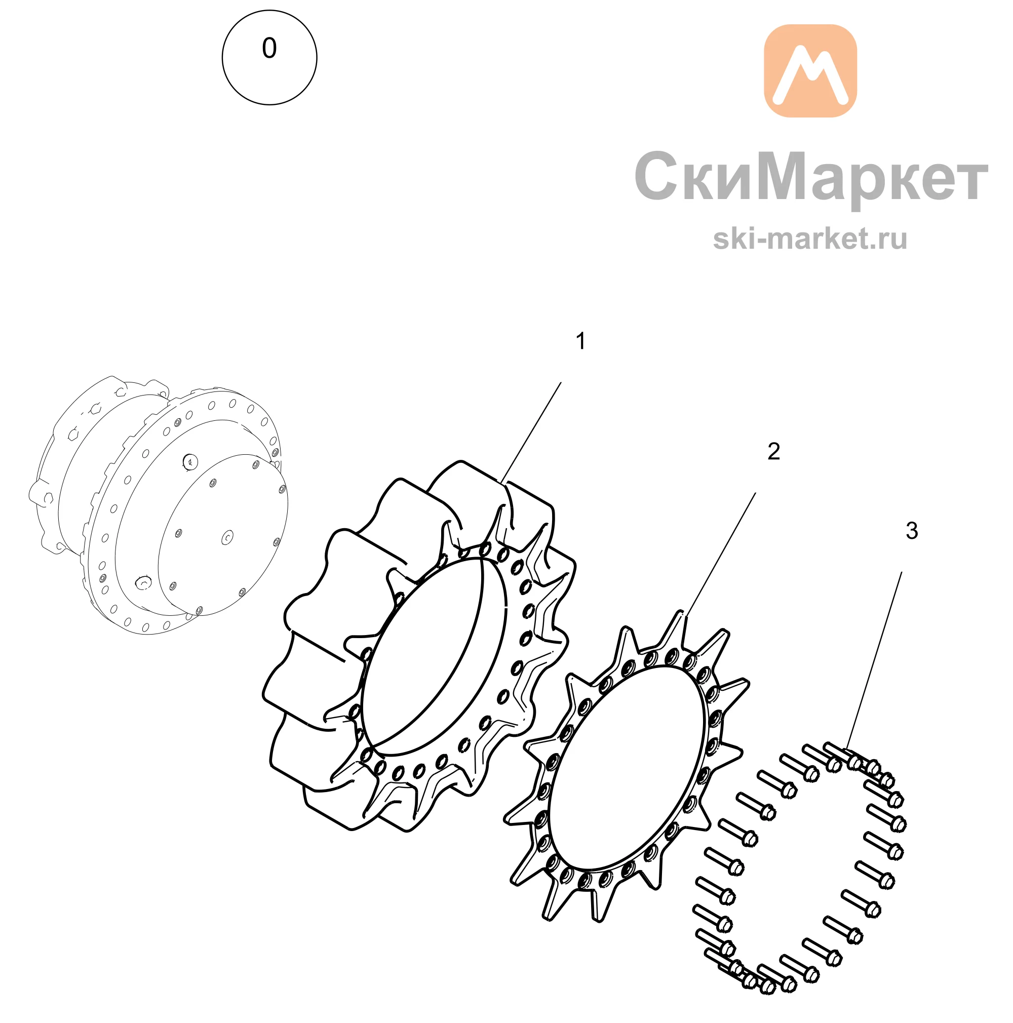 Колесо приводное пластиковое Z=15