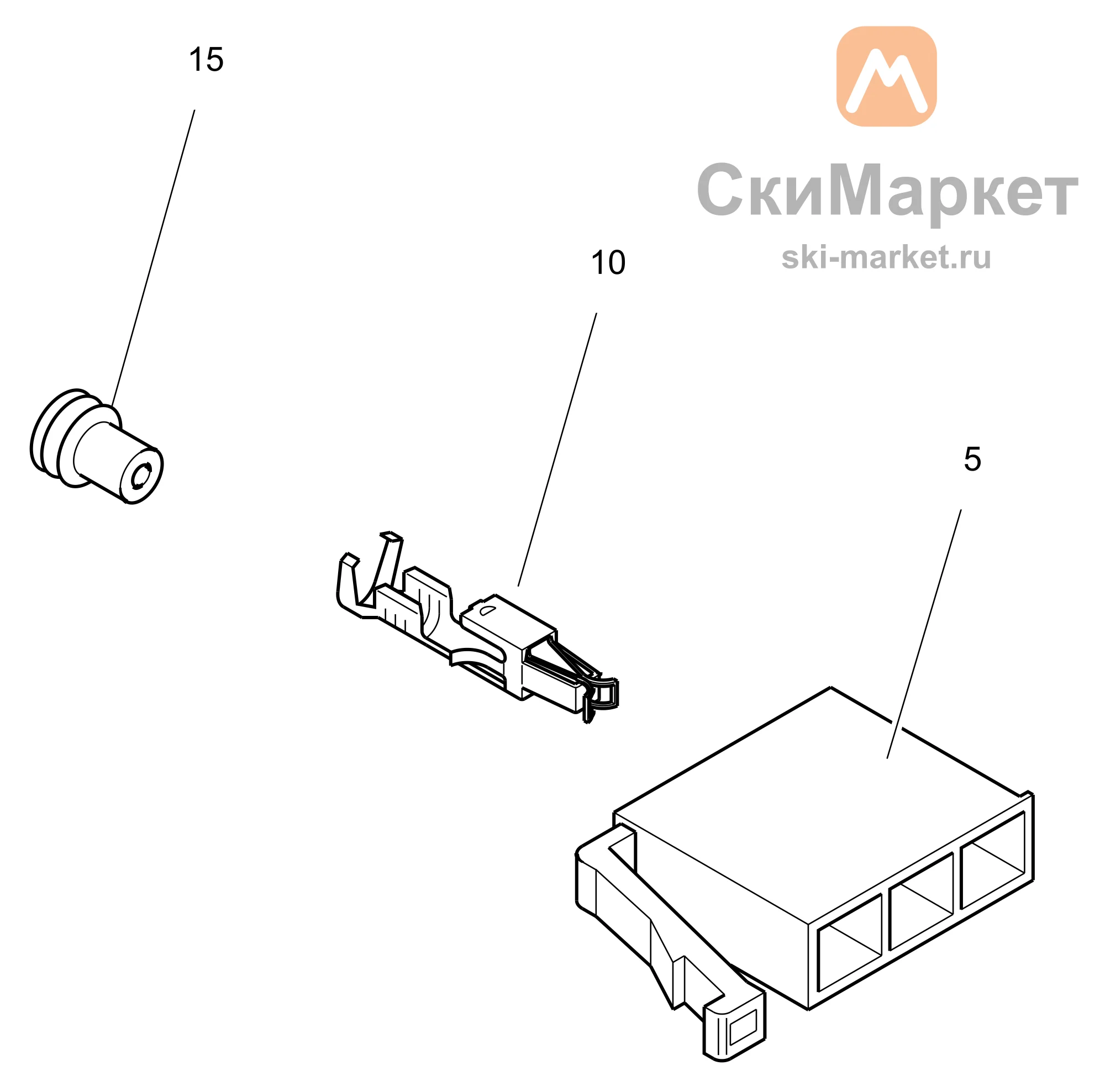 Корпус гнездового разъёма 3-контактный