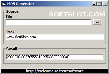 Скриншот №1 к программе MD5 Generator