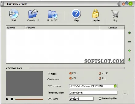 Скриншот №1 к программе Easy DVD Creator