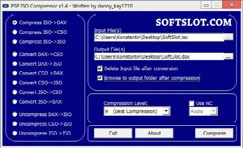 Скриншот №1 к программе PSP ISO Compressor