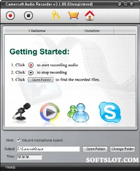 Скриншот №1 к программе Camersoft Audio Recorder