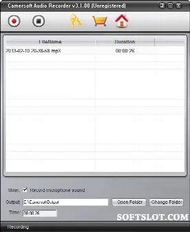 Скриншот №2 к программе Camersoft Audio Recorder