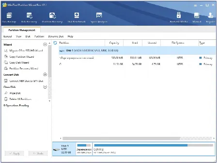 Скриншот №1 к программе MiniTool Partition Wizard Free