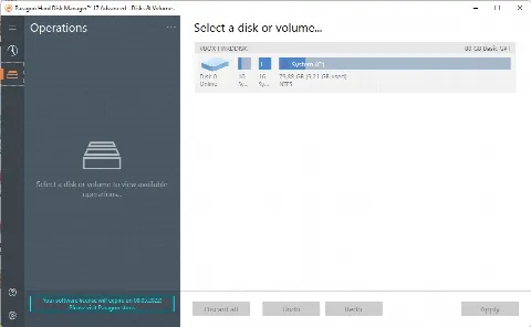 Скриншот №1 к программе Paragon Hard Disk Manager Professional