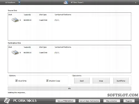 Скриншот №2 к программе PC Disk Clone X Free Edition