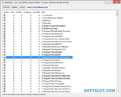 Скриншот №1 к программе DelEmpty