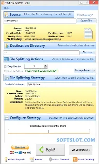 Скриншот №1 к программе Text File Splitter